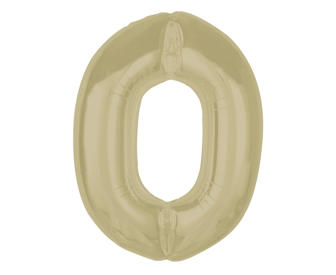 Foil balloon number 0, matt latte, 92 cm EOL